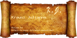 Krausz Julianna névjegykártya